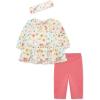 Little Me Baby Girls’ 3-Piece 100% Cotton, Tunic, Legging and Headband Set, 3 Months to 24 Months(Desert Rose/Multicolor Floral)