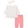 Little Me Baby Girls’ 3-Piece 100% Cotton, Tunic, Legging and Headband Set, 3 Months to 24 Months(Geranium Pink Zig-zag)