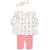 Little Me Baby Girls’ 3-Piece 100% Cotton, Tunic, Legging and Headband Set, 3 Months to 24 Months(Geranium Pink Zig-zag)