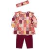 Little Me Baby Girls’ 3-Piece 100% Cotton, Tunic, Legging and Headband Set, 3 Months to 24 Months(Rhodedendron)