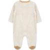 Little Me Clothes for Baby Boys’ and Girls’ Velour Footie Sleeper Rompers(Oatmeal Heather Fuzzybear)