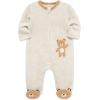 Little Me Clothes for Baby Boys’ and Girls’ Velour Footie Sleeper Rompers(Oatmeal Heather Fuzzybear)