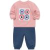 Little Me Clothes for Baby Girls’ 100% Cotton Active Set, Pull on Pants and Sweater, 3 Months to 12 Months(Dk Denim/Quartz Pink)