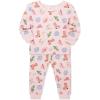 Little Me Clothes for Baby Girls’ 2-Pack Pajama Set, 2 Long Sleeve Tops and 2 Bottoms, 12 Months – 4Toddler(Icy Pink/Serenity)