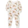 Little Me Clothes for Baby Girls’ 2-Pack Pajama Set, 2 Long Sleeve Tops and 2 Bottoms, 12 Months – 4Toddler(Whisper White/Mary’s Rose)