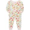 Little Me Clothes for Baby Girls’ 2-Pack Pajama Set, 2 Long Sleeve Tops and 2 Bottoms, 12 Months – 4Toddler(Whisper White/Seashell Pink)