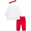 Little Me Clothes for Baby Girl’s 3-Pc Christmas Holiday Holly Headband, Tunic, and Coordinating Legging Set, 3 to 24 Months(Holly White)