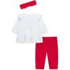 Little Me Clothes for Baby Girl’s 3-Pc Christmas Holiday Holly Headband, Tunic, and Coordinating Legging Set, 3 to 24 Months(Xmas Red/White/Gold)
