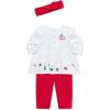 Little Me Clothes for Baby Girl’s 3-Pc Christmas Holiday Holly Headband, Tunic, and Coordinating Legging Set, 3 to 24 Months(Xmas Red/White/Gold)