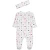 Little Me Clothes for Baby Girls’ Footie and Headband, Newborn – 9 Months(Ribbons and Bears)