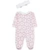 Little Me Clothes for Baby Girls’ Footie and Headband, Newborn – 9 Months(White/Xmas Red Festive)