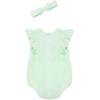 Little Me Clothes for Baby Girls’ Gauze Bubble Romper and Headband Set, 3-12 Months(Green)