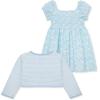 Little Me Clothes for Baby Girls’ Knit Dress and Cardigan Sets, 12 Months – 4 Toddler(Blue)