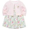 Little Me Clothes for Baby Girls’ Knit Dress and Cardigan Sets, 12 Months – 4 Toddler(Multi Bouquet)