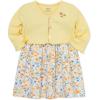 Little Me Clothes for Baby Girls’ Knit Dress and Cardigan Sets, 12 Months – 4 Toddler(Yellow)