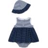 Little Me Clothes for Baby Girls’ Popover Bodysuit Dress and Hat Set, 3-12 Months(Medieval Blue)