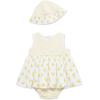 Little Me Clothes for Baby Girls’ Popover Bodysuit Dress and Hat Set, 3-12 Months(Yellow)