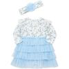 Little Me Clothes for Baby Girls’ Tutu Popover and Matching Headband Set, 3 Months to 12 Months(Ice Water)