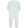 Little Me Clothes for Baby Girls’ Zip Front Bodysuit Sleepwear, 12 Months to 24 Months(Aqua Glass)