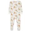 Little Me Clothes for Baby Girls’ Zip Front Bodysuit Sleepwear, 12 Months to 24 Months(Whisper White Deer)