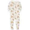 Little Me Clothes for Baby Girls’ Zip Front Bodysuit Sleepwear, 12 Months to 24 Months(Whisper White Deer)