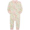 Little Me Clothes for Baby Girls’ Zip Front Pajama Footies, 12-24 Months(Marshmallow/Pink)