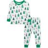 Little Me Baby Boys’ and Girls’ Christmas Holiday Santa Print Pajamas, 12M to 4T(Bright White/Jelly Bean Tree)