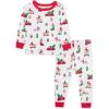 Little Me Baby Boys’ and Girls’ Christmas Holiday Santa Print Pajamas, 12M to 4T(Bright White/Lipstick Red Puppy)