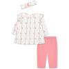 Little Me Baby Girls’ 3-Piece 100% Cotton, Tunic, Legging and Headband Set, 3 Months to 24 Months(Geranium Pink Zig-zag)