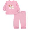 Little Me Clothes for Baby Girls’ 100% Cotton Active Set, Pull on Pants and Sweater, 3 Months to 12 Months(Blossom Pink)