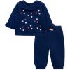 Little Me Clothes for Baby Girls’ 100% Cotton Active Set, Pull on Pants and Sweater, 3 Months to 12 Months(Blue Depths)