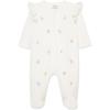 Little Me Clothes for Baby Girls’ 100% Cotton Scratch-Free Tag Footie Sleeper, Preemie to 9 Months(Flora White)