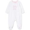 Little Me Clothes for Baby Girls’ 100% Cotton Scratch-Free Tag Footie Sleeper, Preemie to 9 Months(White/Light Pink Dots)