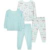 Little Me Clothes for Baby Girls’ 2-Pack Pajama Set, 2 Long Sleeve Tops and 2 Bottoms, 12 Months – 4Toddler(Aqua Glass/Eggshell Blue)