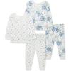 Little Me Clothes for Baby Girls’ 2-Pack Pajama Set, 2 Long Sleeve Tops and 2 Bottoms, 12 Months – 4Toddler(Marshmallow/Amparo Blue)