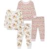 Little Me Clothes for Baby Girls’ 2-Pack Pajama Set, 2 Long Sleeve Tops and 2 Bottoms, 12 Months – 4Toddler(Whisper White/Mary’s Rose)