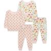Little Me Clothes for Baby Girls’ 2-Pack Pajama Set, 2 Long Sleeve Tops and 2 Bottoms, 12 Months – 4Toddler(Whisper White/Seashell Pink)