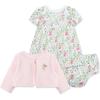 Little Me Clothes for Baby Girls’ Knit Dress and Cardigan Sets, 12 Months – 4 Toddler(Multi Bouquet)