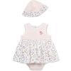 Little Me Clothes for Baby Girls’ Popover Bodysuit Dress and Hat Set, 3-12 Months(Peach Pearl/White)