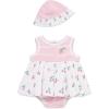 Little Me Clothes for Baby Girls’ Popover Bodysuit Dress and Hat Set, 3-12 Months(Pink Lemonade)