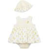 Little Me Clothes for Baby Girls’ Popover Bodysuit Dress and Hat Set, 3-12 Months(Yellow)
