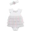Little Me Clothes for Baby Girls’ Popover Bodysuit Dress and Headband Set, 3-12 Months(Rainbow)