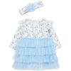 Little Me Clothes for Baby Girls’ Tutu Popover and Matching Headband Set, 3 Months to 12 Months(Ice Water)