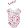 Little Me Clothes for Baby Girls’ Woven Romper and Headband Set, 3-12 Months(Bright White/Prism Pink)