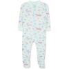 Little Me Clothes for Baby Girls’ Zip Front Bodysuit Sleepwear, 12 Months to 24 Months(Aqua Glass)
