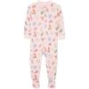 Little Me Clothes for Baby Girls’ Zip Front Bodysuit Sleepwear, 12 Months to 24 Months(Icy Pink)