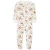 Little Me Clothes for Baby Girls’ Zip Front Bodysuit Sleepwear, 12 Months to 24 Months(Whisper White Deer)