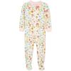 Little Me Clothes for Baby Girls’ Zip Front Bodysuit Sleepwear, 12 Months to 24 Months(Whisper White/Seashell Pink)