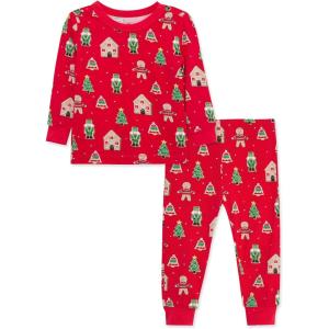 Little Me Baby Boys’ and Girls’ Christmas Holiday Santa Print Pajamas, 12M to 4T(Lipstick Red Ginderbread)