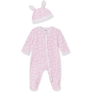Little Me Clothes for Baby Girls’ Easter Footie and Hat Set, 0-9 Months